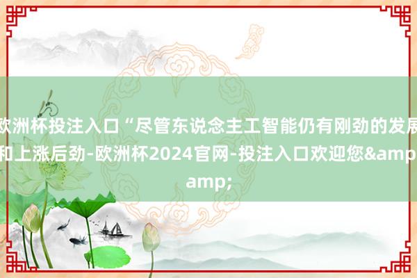 欧洲杯投注入口“尽管东说念主工智能仍有刚劲的发展和上涨后劲-欧洲杯2024官网-投注入口欢迎您&