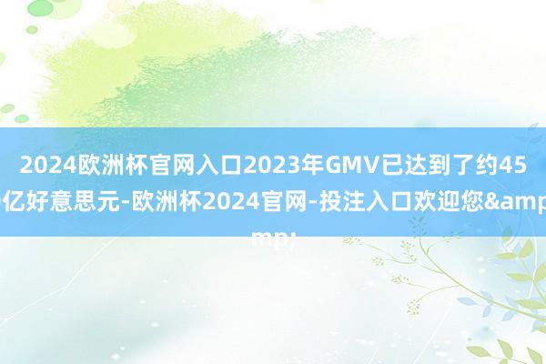 2024欧洲杯官网入口2023年GMV已达到了约450亿好意思元-欧洲杯2024官网-投注入口欢迎您&