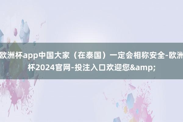 欧洲杯app中国大家（在泰国）一定会相称安全-欧洲杯2024官网-投注入口欢迎您&