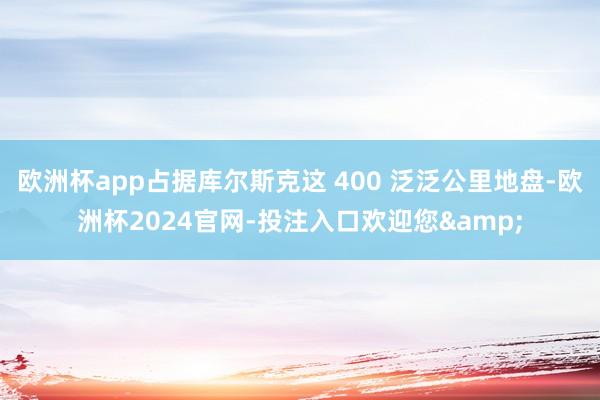 欧洲杯app占据库尔斯克这 400 泛泛公里地盘-欧洲杯2024官网-投注入口欢迎您&