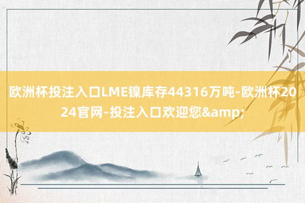 欧洲杯投注入口LME镍库存44316万吨-欧洲杯2024官网-投注入口欢迎您&