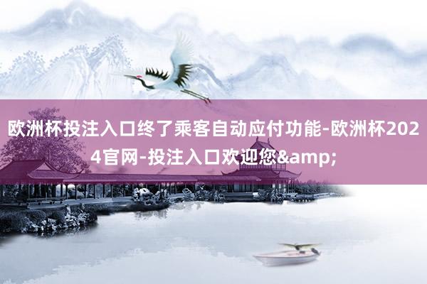 欧洲杯投注入口终了乘客自动应付功能-欧洲杯2024官网-投注入口欢迎您&