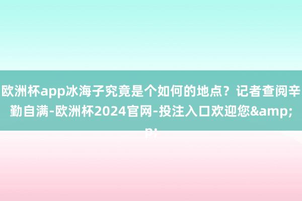 欧洲杯app冰海子究竟是个如何的地点？记者查阅辛勤自满-欧洲杯2024官网-投注入口欢迎您&