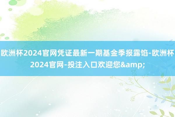 欧洲杯2024官网凭证最新一期基金季报露馅-欧洲杯2024官网-投注入口欢迎您&