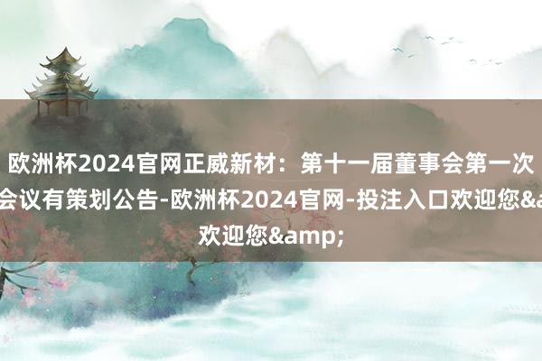 欧洲杯2024官网正威新材：第十一届董事会第一次临时会议有策划公告-欧洲杯2024官网-投注入口欢迎您&