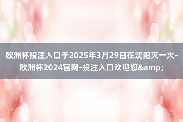 欧洲杯投注入口于2025年3月29日在沈阳灭一火-欧洲杯2024官网-投注入口欢迎您&