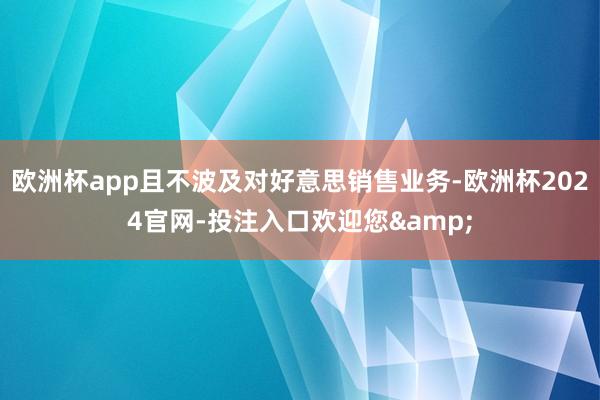 欧洲杯app且不波及对好意思销售业务-欧洲杯2024官网-投注入口欢迎您&