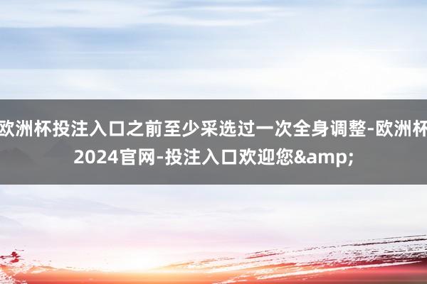 欧洲杯投注入口之前至少采选过一次全身调整-欧洲杯2024官网-投注入口欢迎您&