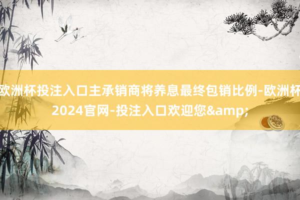 欧洲杯投注入口主承销商将养息最终包销比例-欧洲杯2024官网-投注入口欢迎您&