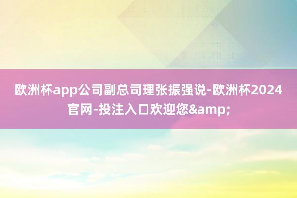 欧洲杯app　　公司副总司理张振强说-欧洲杯2024官网-投注入口欢迎您&