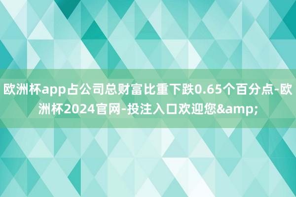 欧洲杯app占公司总财富比重下跌0.65个百分点-欧洲杯2024官网-投注入口欢迎您&