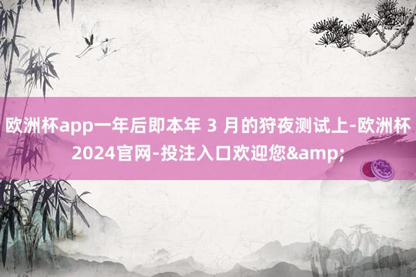 欧洲杯app一年后即本年 3 月的狩夜测试上-欧洲杯2024官网-投注入口欢迎您&