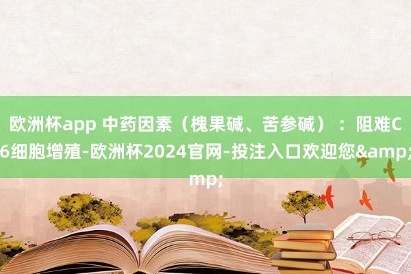 欧洲杯app 中药因素(槐果碱、苦参碱) :阻难C6细胞增殖-欧洲杯2024官网-投注入口欢迎您&