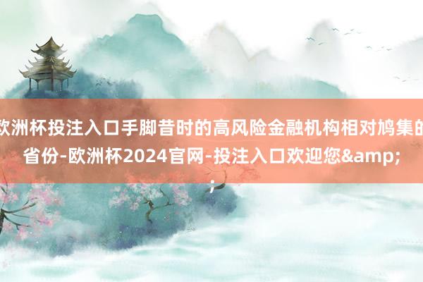 欧洲杯投注入口手脚昔时的高风险金融机构相对鸠集的省份-欧洲杯2024官网-投注入口欢迎您&
