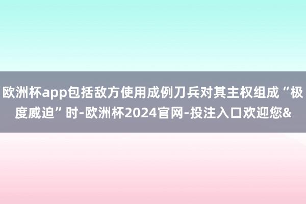 欧洲杯app包括敌方使用成例刀兵对其主权组成“极度威迫”时-欧洲杯2024官网-投注入口欢迎您&