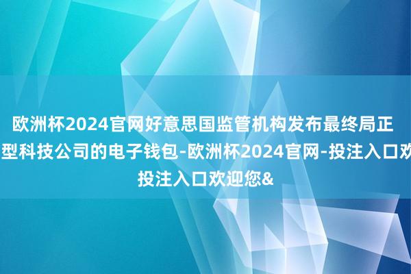 欧洲杯2024官网好意思国监管机构发布最终局正 监管大型科技公司的电子钱包-欧洲杯2024官网-投注入口欢迎您&