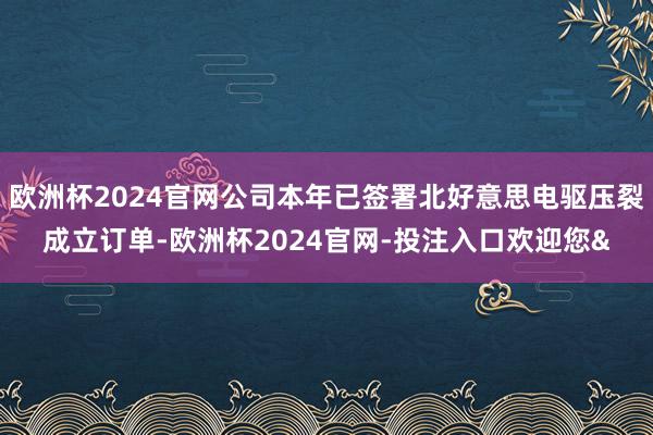 欧洲杯2024官网公司本年已签署北好意思电驱压裂成立订单-欧洲杯2024官网-投注入口欢迎您&