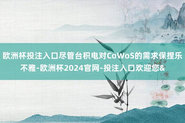 欧洲杯投注入口尽管台积电对CoWoS的需求保捏乐不雅-欧洲杯2024官网-投注入口欢迎您&