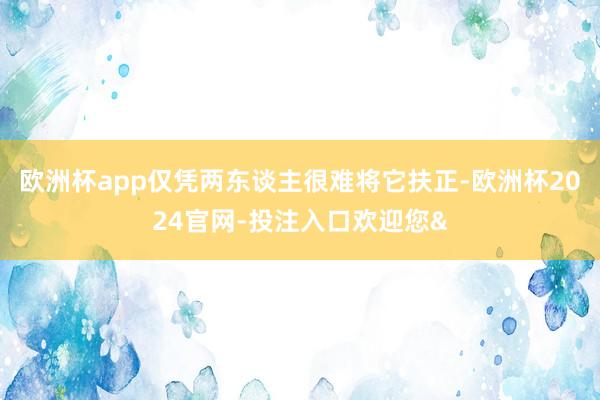 欧洲杯app仅凭两东谈主很难将它扶正-欧洲杯2024官网-投注入口欢迎您&