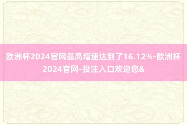 欧洲杯2024官网最高增速达到了16.12%-欧洲杯2024官网-投注入口欢迎您&