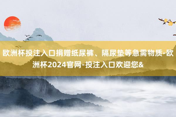 欧洲杯投注入口捐赠纸尿裤、隔尿垫等急需物质-欧洲杯2024官网-投注入口欢迎您&
