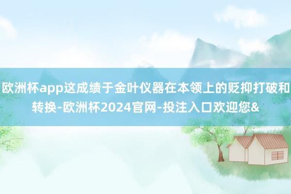 欧洲杯app这成绩于金叶仪器在本领上的贬抑打破和转换-欧洲杯2024官网-投注入口欢迎您&