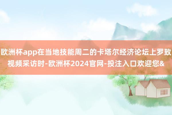 欧洲杯app在当地技能周二的卡塔尔经济论坛上罗致视频采访时-欧洲杯2024官网-投注入口欢迎您&