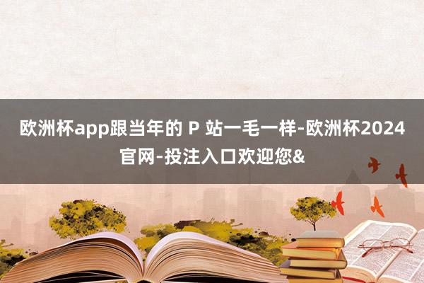 欧洲杯app跟当年的 P 站一毛一样-欧洲杯2024官网-投注入口欢迎您&