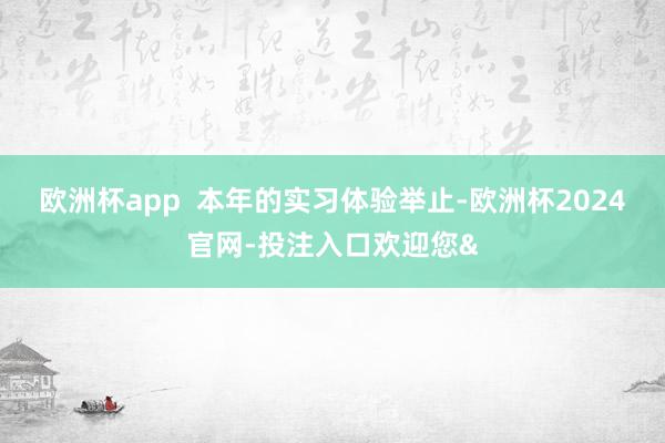 欧洲杯app  本年的实习体验举止-欧洲杯2024官网-投注入口欢迎您&