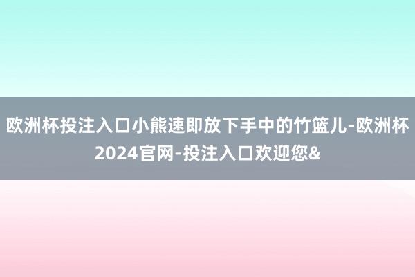 欧洲杯投注入口小熊速即放下手中的竹篮儿-欧洲杯2024官网-投注入口欢迎您&