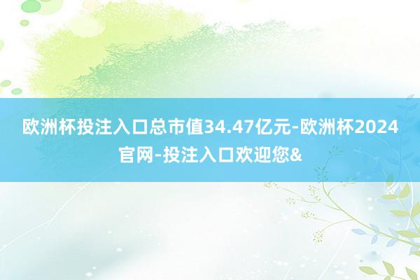 欧洲杯投注入口总市值34.47亿元-欧洲杯2024官网-投注入口欢迎您&