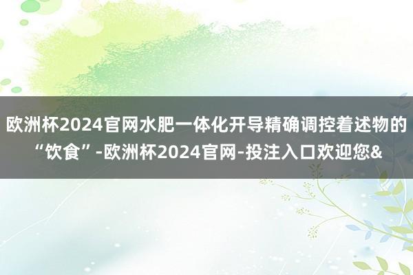 欧洲杯2024官网水肥一体化开导精确调控着述物的“饮食”-欧洲杯2024官网-投注入口欢迎您&
