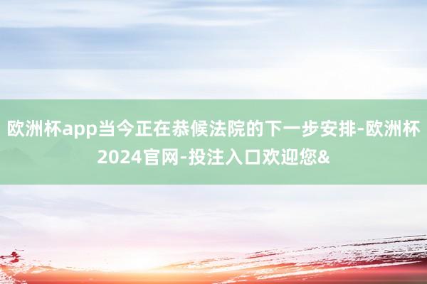 欧洲杯app当今正在恭候法院的下一步安排-欧洲杯2024官网-投注入口欢迎您&