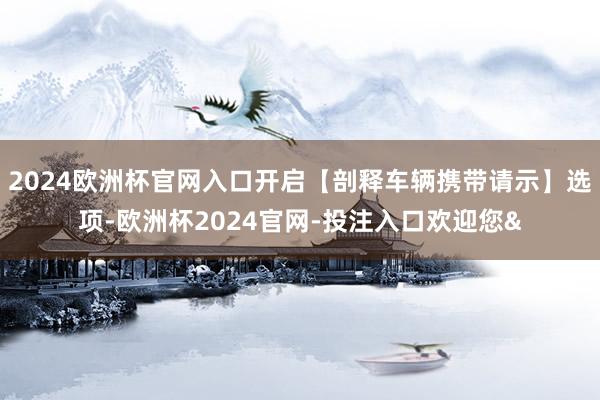 2024欧洲杯官网入口开启【剖释车辆携带请示】选项-欧洲杯2024官网-投注入口欢迎您&