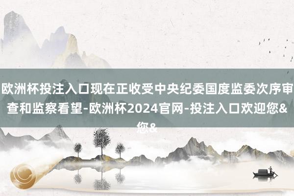 欧洲杯投注入口现在正收受中央纪委国度监委次序审查和监察看望-欧洲杯2024官网-投注入口欢迎您&
