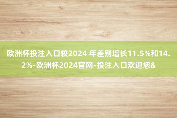 欧洲杯投注入口较2024 年差别增长11.5%和14.2%-欧洲杯2024官网-投注入口欢迎您&